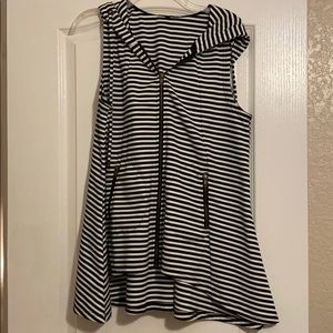 Hooded Black Striped Vest